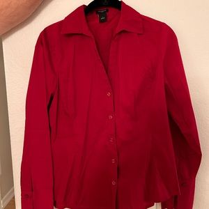 Ann Taylor Sz 2 deep red blouse